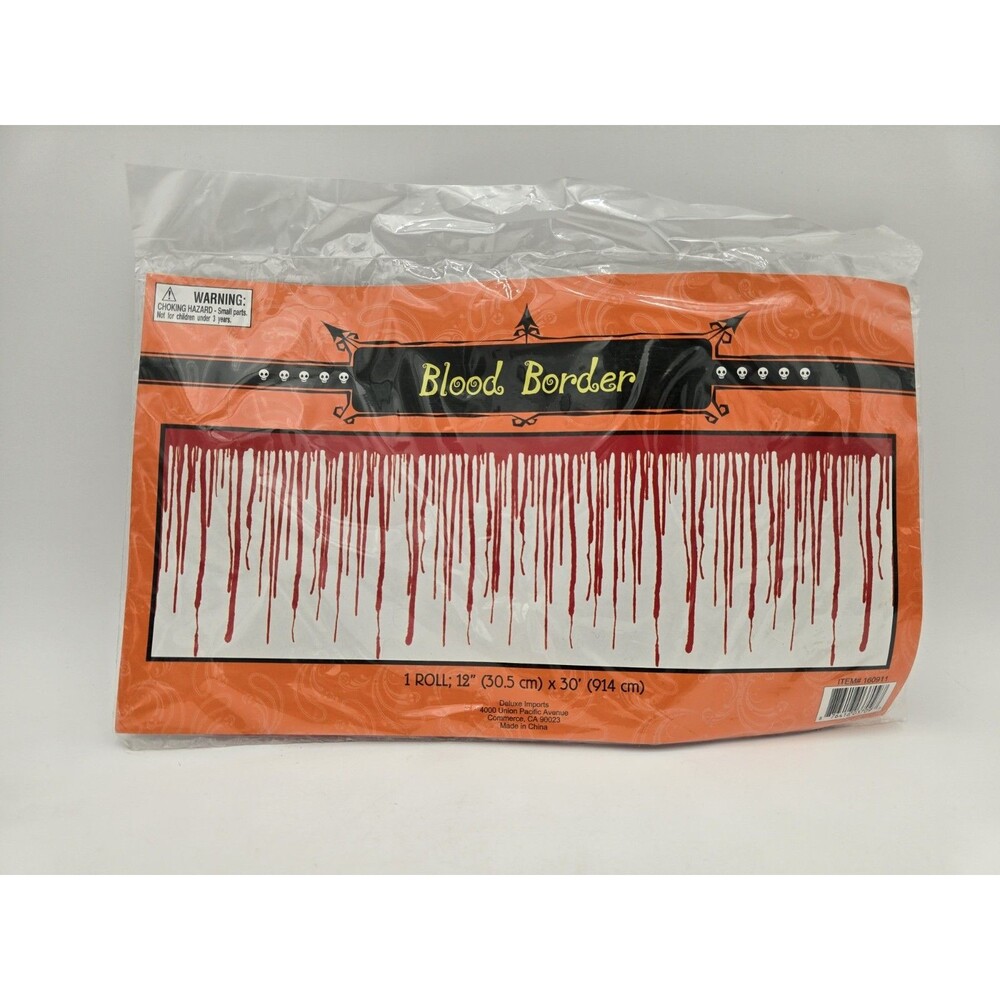 New Old Stock Halloween Dripping Blood Border Hanging Wall Decor 30 Ft‎